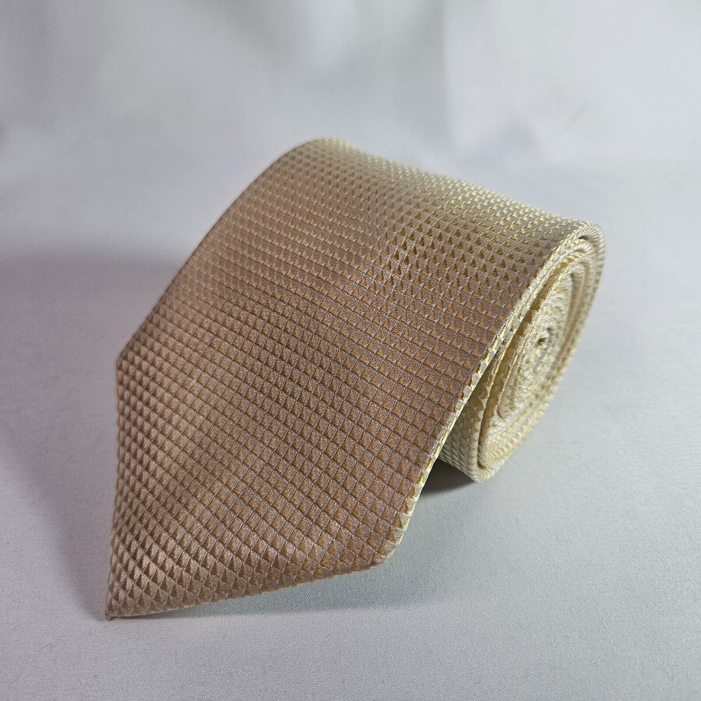 Sean John 100% Silk Tie Geometric Gold 3.5" x 59"